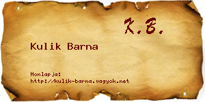 Kulik Barna névjegykártya