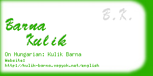 barna kulik business card